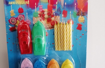 CANDELE+BARCHETTA COMPLEANNO 6PZ
